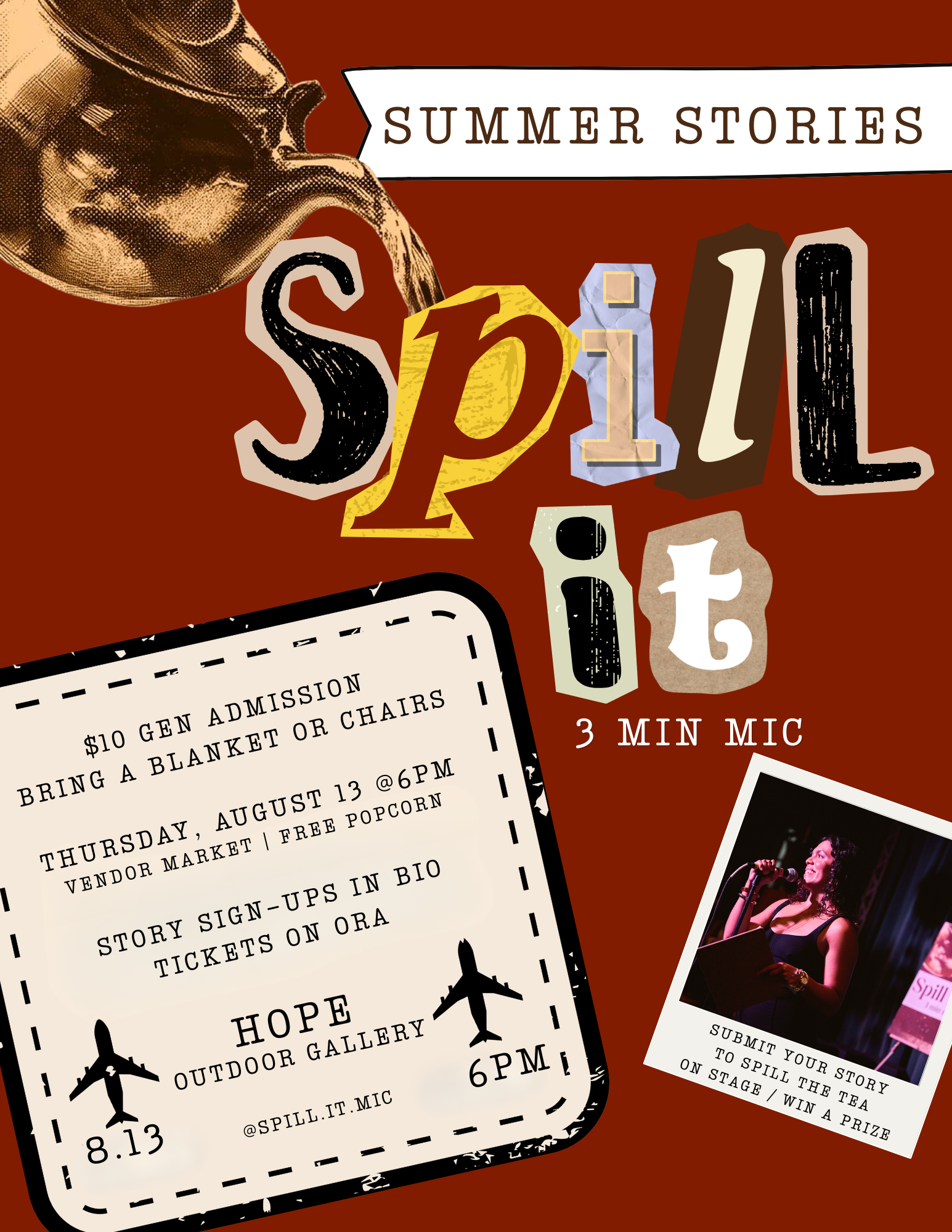 Spill It 3 Min Mic - Summer/Travel Stories